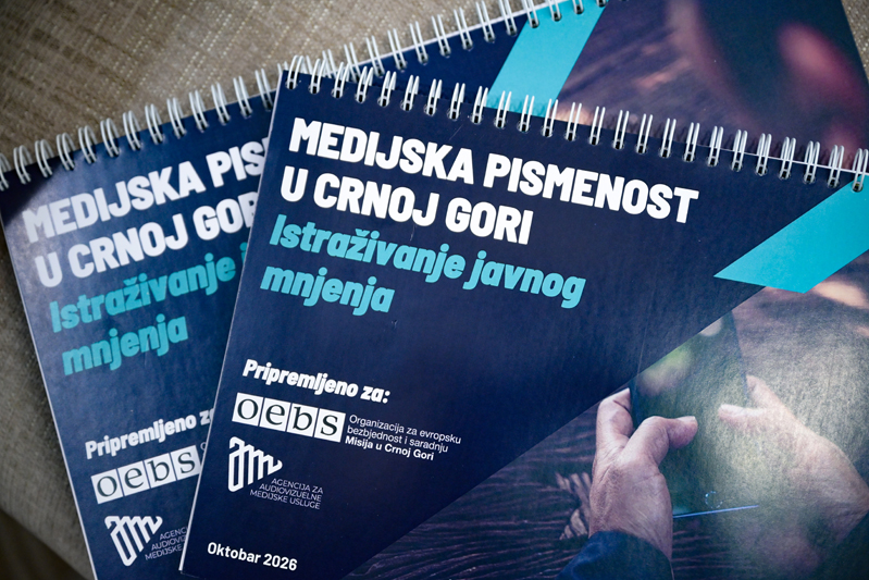 Presentation of the results of the research on media literacy in Montenegro, October 2026